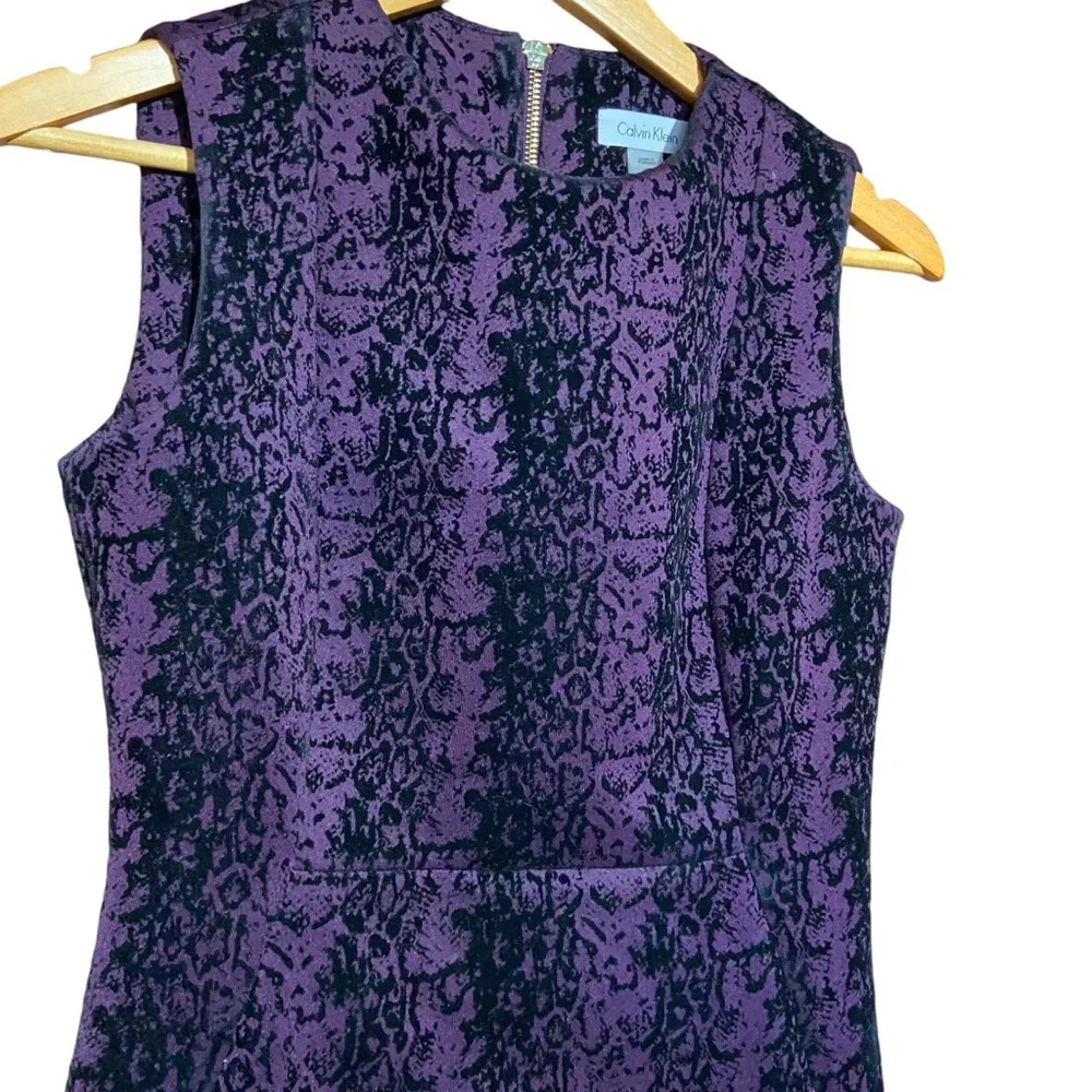 Calvin Klein Flocked Scuba Python Print Sheath Dr… - image 7